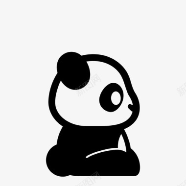 熊猫熊动物竹子图标图标