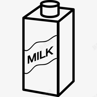 牛奶盒包装食品商店图标图标