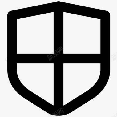 安全黑线框安全盾搜索引擎优化和营销黑线图标图标