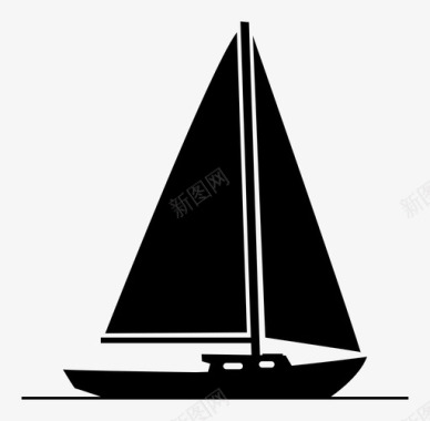 有风帆船休闲船游艇图标图标