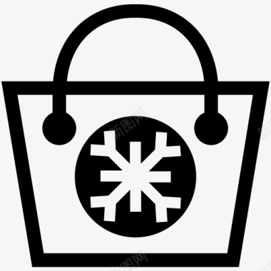 透明雪花购物袋带到车上购买的物品图标图标