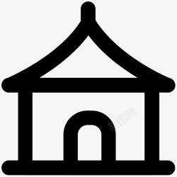 教堂小屋矢量图庙宇公寓建筑图标高清图片