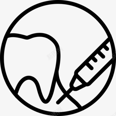 牙科麻醉无痛牙齿图标图标