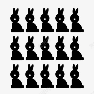 简笔画兔子繁殖兔子宠物图标图标