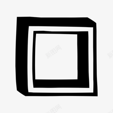 正方形白色形状图标图标