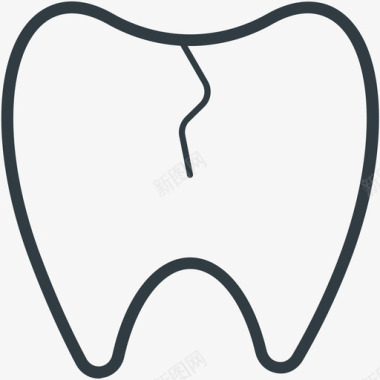 裂牙医疗和健康线图标图标