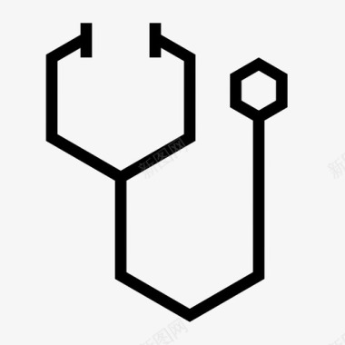 听诊器卡通图听诊器医生检查图标图标