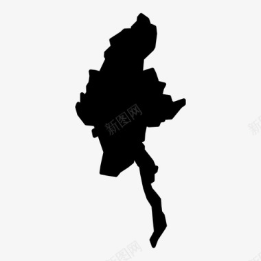 土地缅甸地形地区图标图标