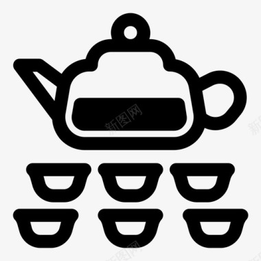 茶道饮品圣礼灌注传统图标图标