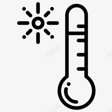 温度计温度太阳图标图标