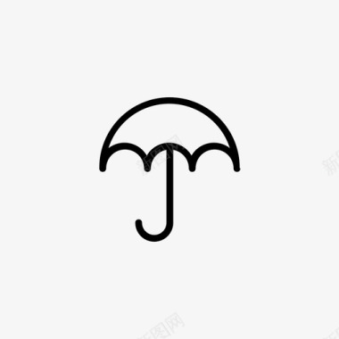 雨伞电子商务线条艺术图标图标