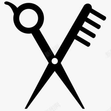 剪刀理发理发师梳子图标图标