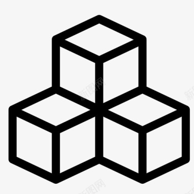 矢量盒子素材立方体三维方块图标图标