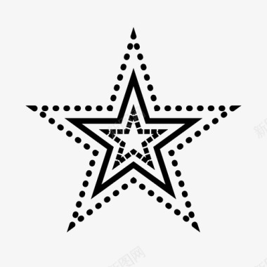 线性装饰星8橡皮图章线性图标图标