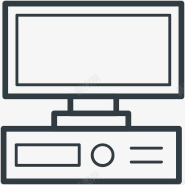 桌面电脑科技线图标图标