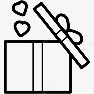 礼物包装飘带礼物盒子礼品盒图标图标