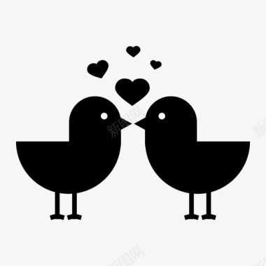 情人节的情书爱情鸟婚礼情人节图标图标
