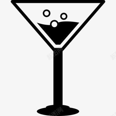 酒杯上的鸡尾酒饮料食物肖像图标图标