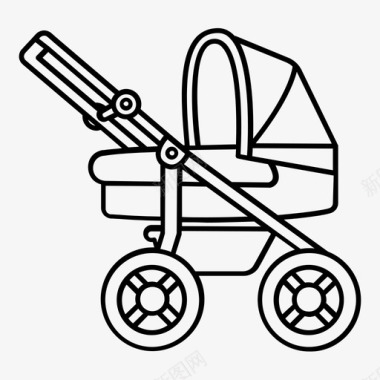 婴儿车卧铺背景图标图标