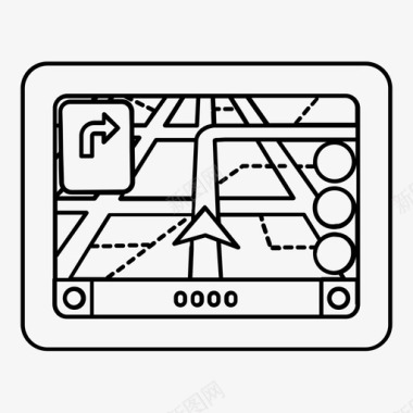 地图的轮廓导航系统路线总体图标图标