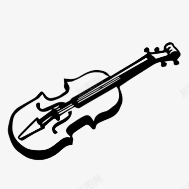 扁平化风格小提琴好小提琴黑色小提琴图标图标