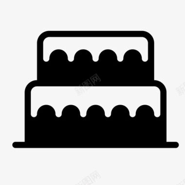 矢量蛋糕牡丹蛋糕生日甜点图标图标