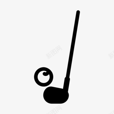 高尔夫户外游戏和运动实心图标图标