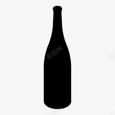 香槟瓶白葡萄酒起泡酒图标图标