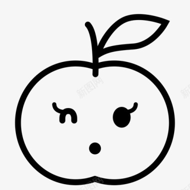 无言迷人的杏子可爱的苹果图标图标