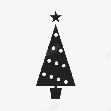 松树圣诞树五彩缤纷喜庆图标图标