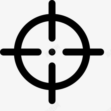 黑色背景十字准星目标狙击手图标图标