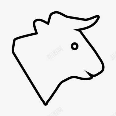 头牛动物食物图标图标