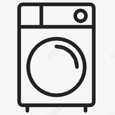 洗衣机新鲜的干净的衣服图标图标