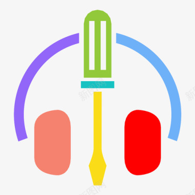 精致小巧耳机工具头戴式耳机工具技术图标图标