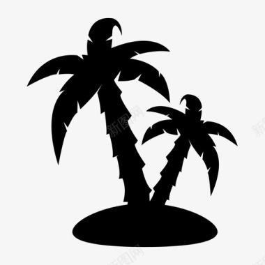 棕榈树热带树木图标图标