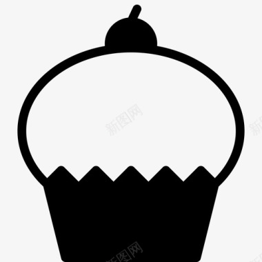 矢量蛋糕牡丹纸杯蛋糕美味糖图标图标