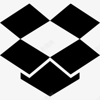 Dropbox标志黑色轮廓基本款图标图标