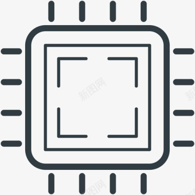 处理器芯片科技线图标图标