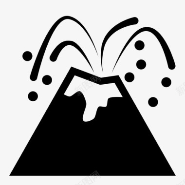 火山爆发火山喷发自然图标图标