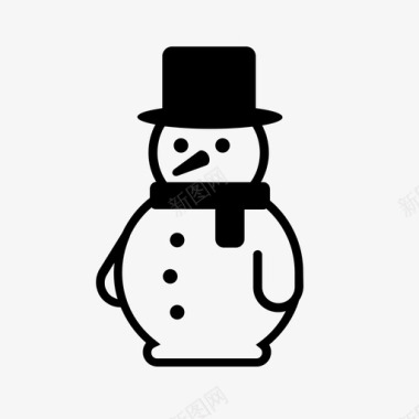 冬天的雪人雪人庆祝圣诞节图标图标