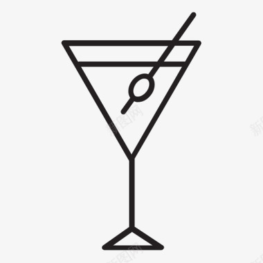 白色玻璃杯马提尼酒饮料图标图标