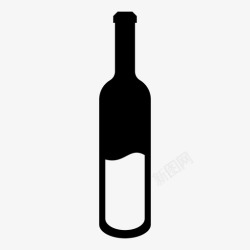 倒啤酒瓶葡萄酒烈酒图标高清图片
