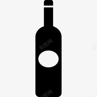 瓶深大形状椭圆形标签食品饮料套装图标图标