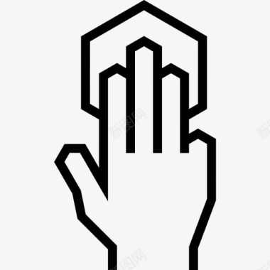 三个手指触碰旋转手势图标图标