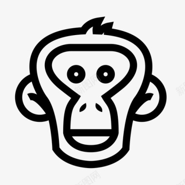 猴子动物棕色图标图标