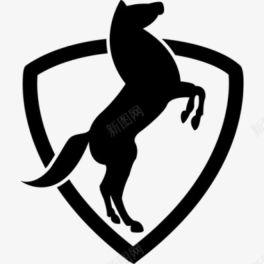 用盾牌站起来的马动物马2图标图标