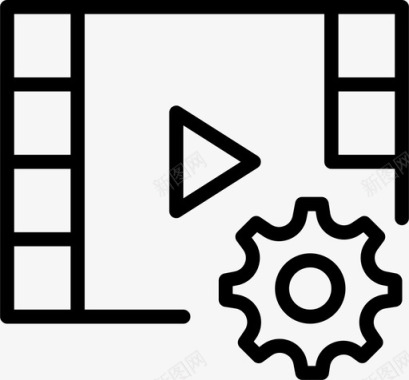 高级灰视频设置播放电影卷图标图标