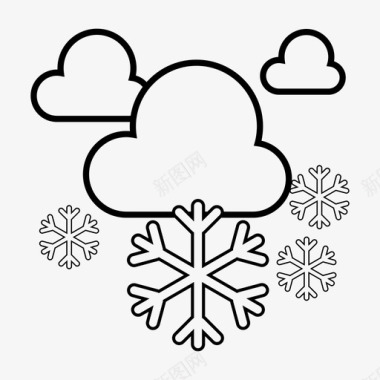 冬季雪和冰矢量插画雪天气降水图标图标