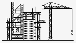 建筑面积施工现场服务场所准备图标高清图片