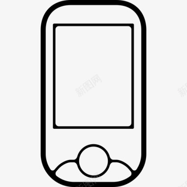 手机正面有屏幕和一个圆形按钮工具和用具移动电话图标图标